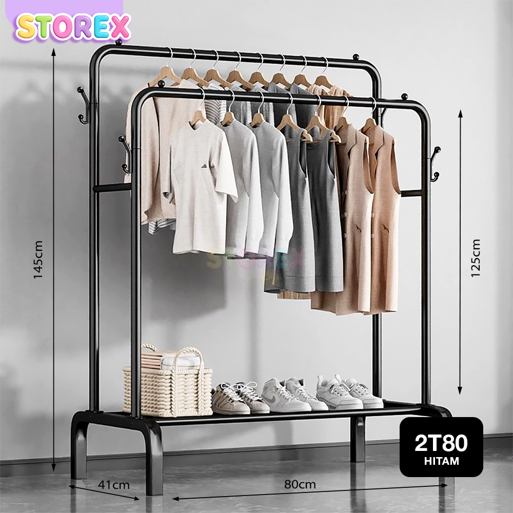 Jual Storex Stand Hanger Besi Premium Rak Gantungan Baju Berdiri ...