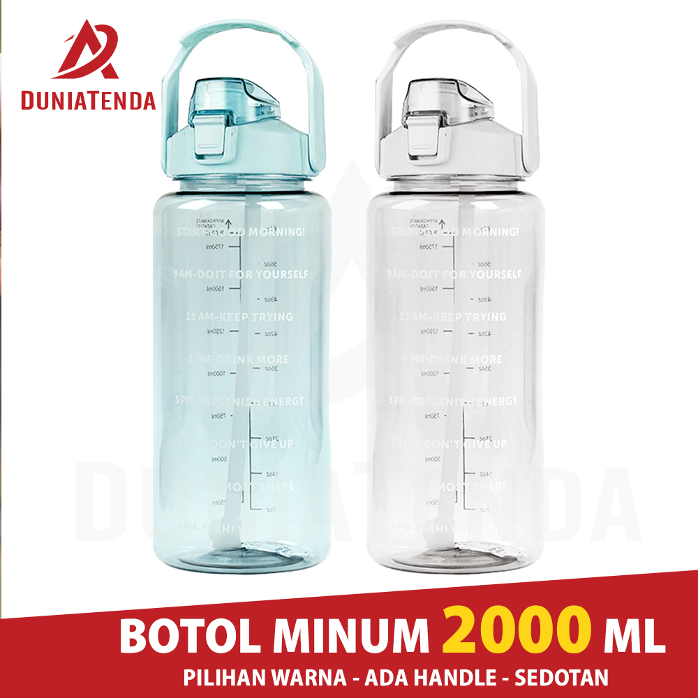 Jual DT Botol Minum Jumbo 2 Liter Bening Transparan Dengan Sedotan BPA ...