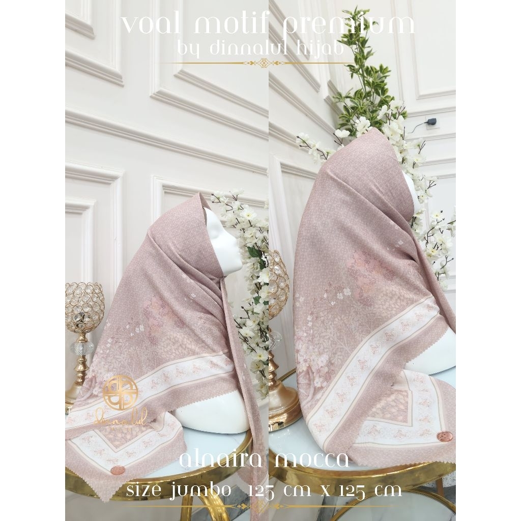 Hijab Segiempat Voal Motif SYAR'I WITH BOX By Dinnalulhijab