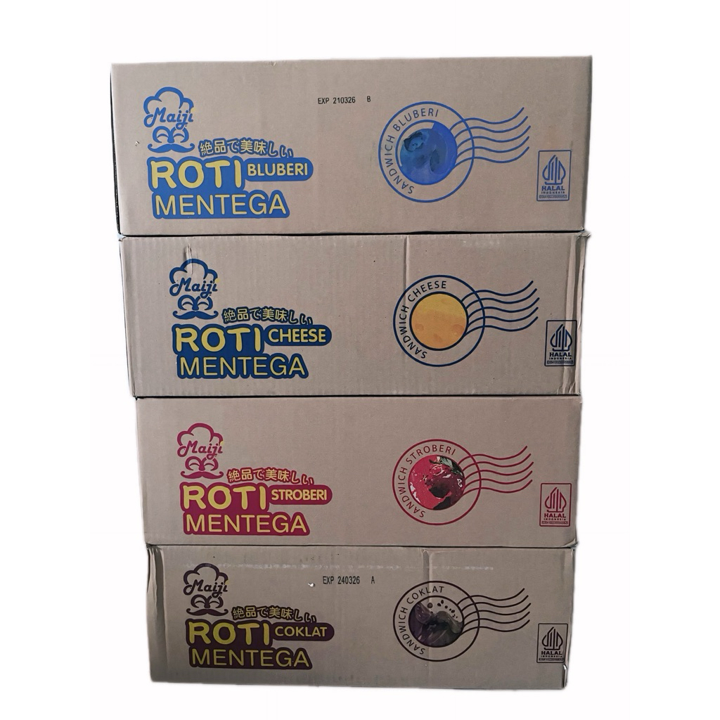 Jual 1 karton kardus maiji roti panggang mentega isi 60 bungkus rasa ...