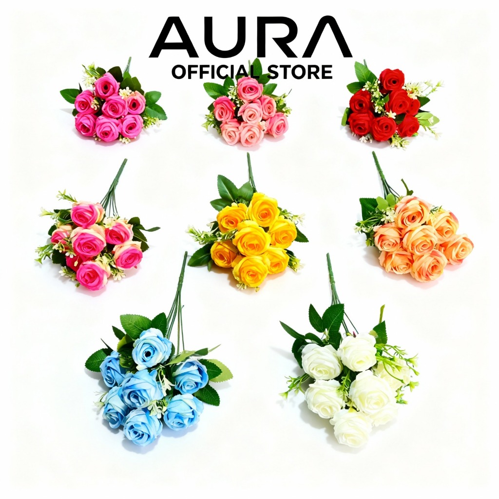 Jual Aura Bunga Hias Mawar 7 Kuntum Artificial Dekorasi | Shopee Indonesia