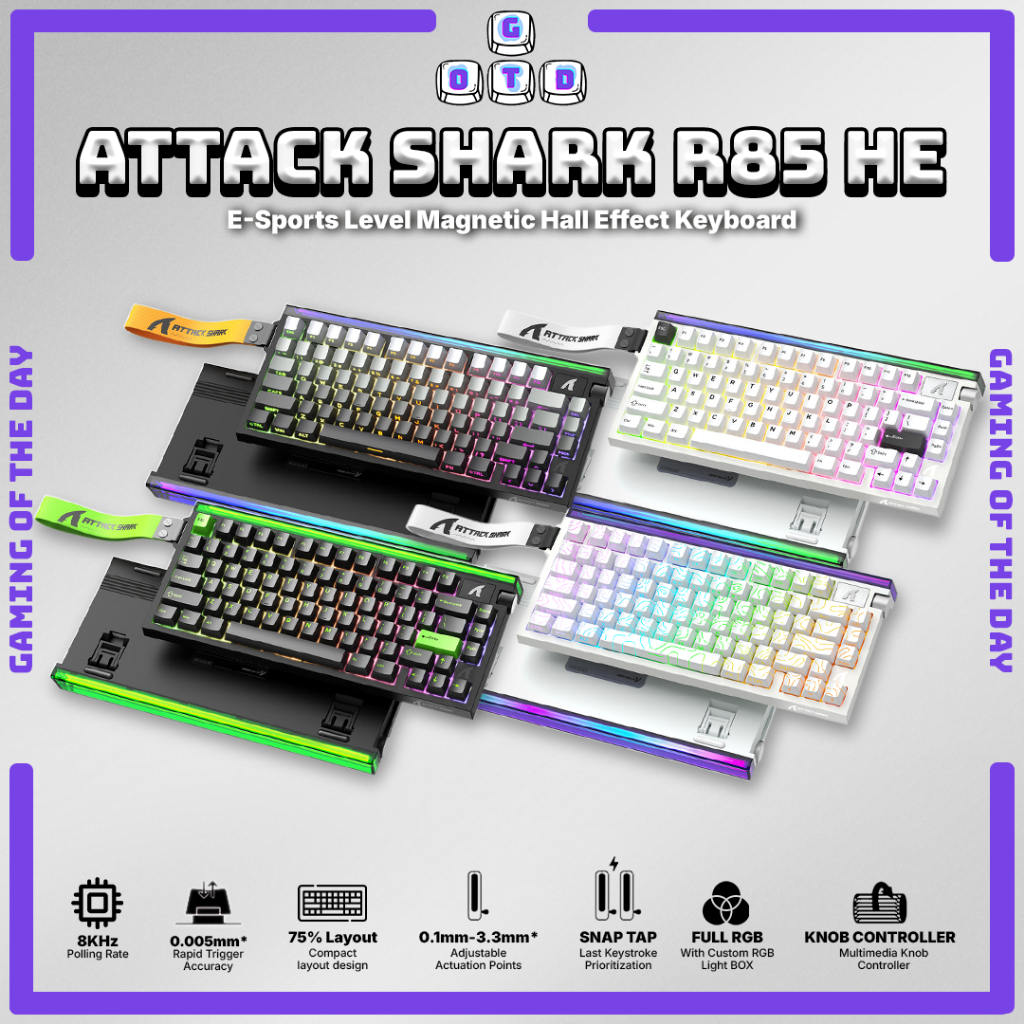 MechLands Aula Hero84 HE Bedraad Magnetisch Gaming-toetsenbord, Rapid Hall-effecttoetsenbord met 0,01 mm instelbare bediening, 8 kHz polling, 5-laags geluidsdemping, RGB-lightbox en