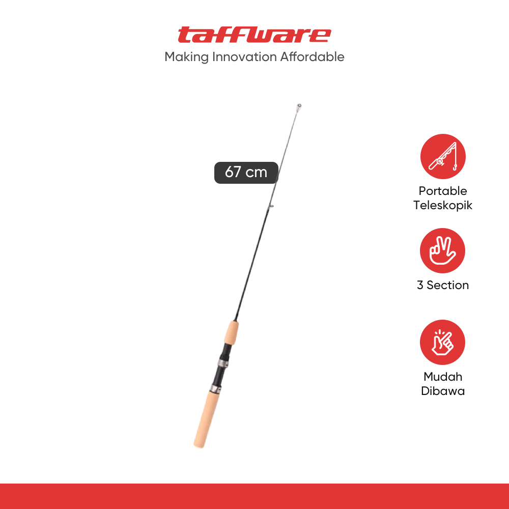 TaffSPORT Joran Pancing Portable Spinning Telescopic Fishing Rod 67cm - SX-284