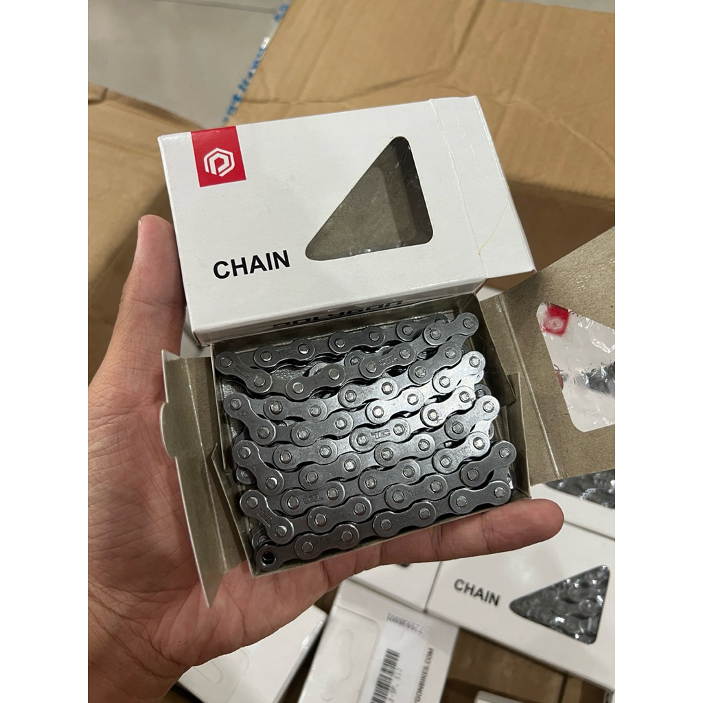 Jual RANTAI SINGLE SPEED POLYGON FIXIE BMX 112L SILVER GELAP DARK BROWN ...