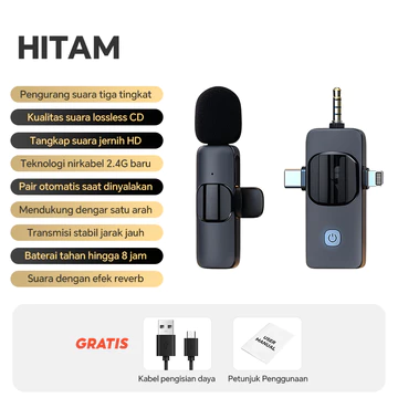 Q8 Wireless Microphone Magnetic 2 Mic Clip On Type C IOS HP Microphone Noise Reduction Plug