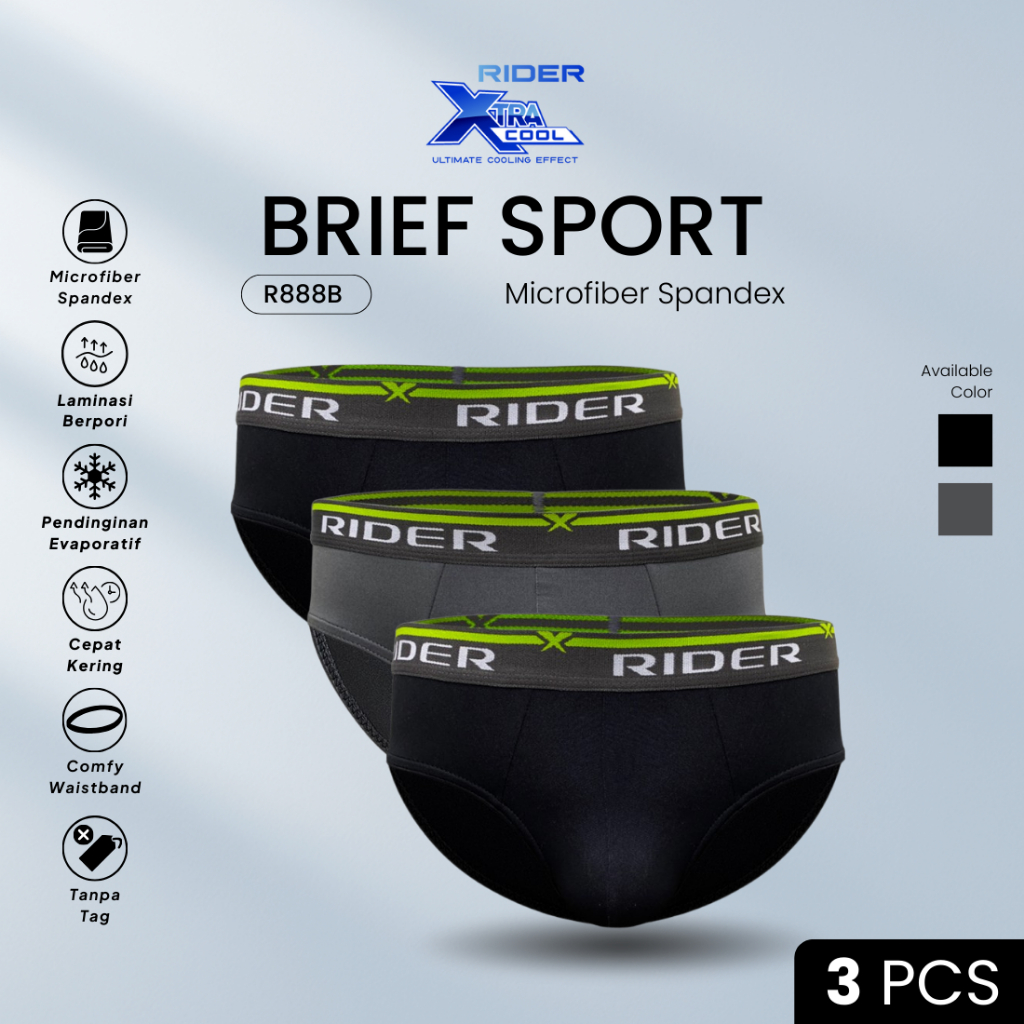 Jual Rider Xtracool Microfiber Brief - Celana Dalam Pria R888B isi 3 ...