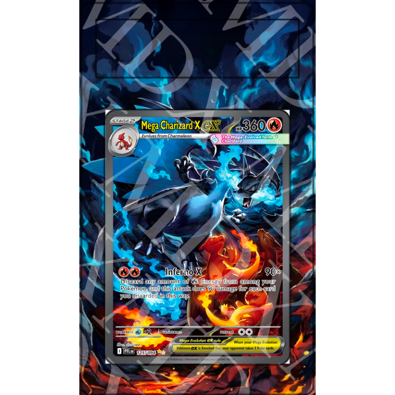 Jual Mega Charizard X Ex #125 Pokemon Phantasmal Flames (Custom ...