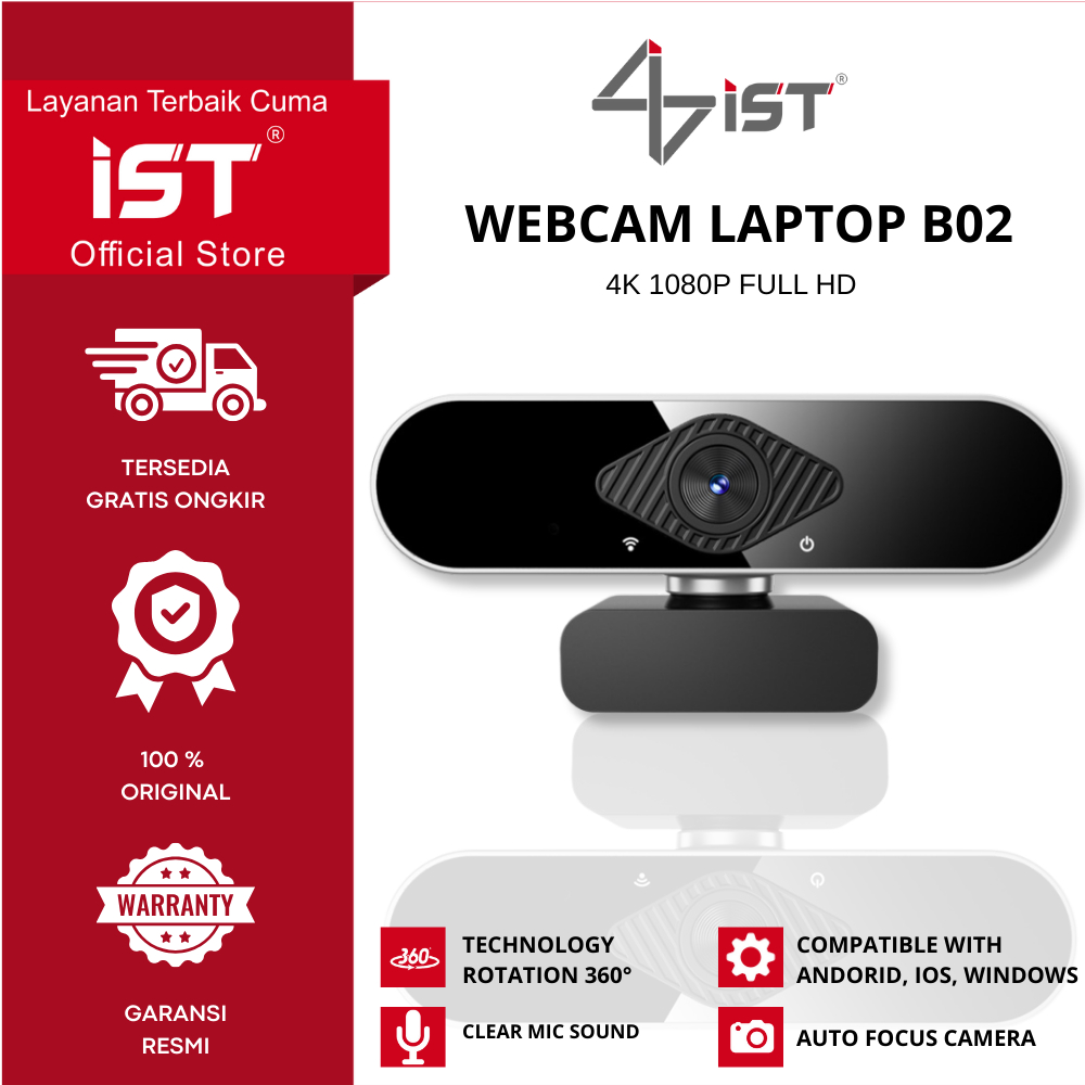 Jual IST Webcam Laptop 1080P USB Kamera PC 4K Full HD With Mic Live ...