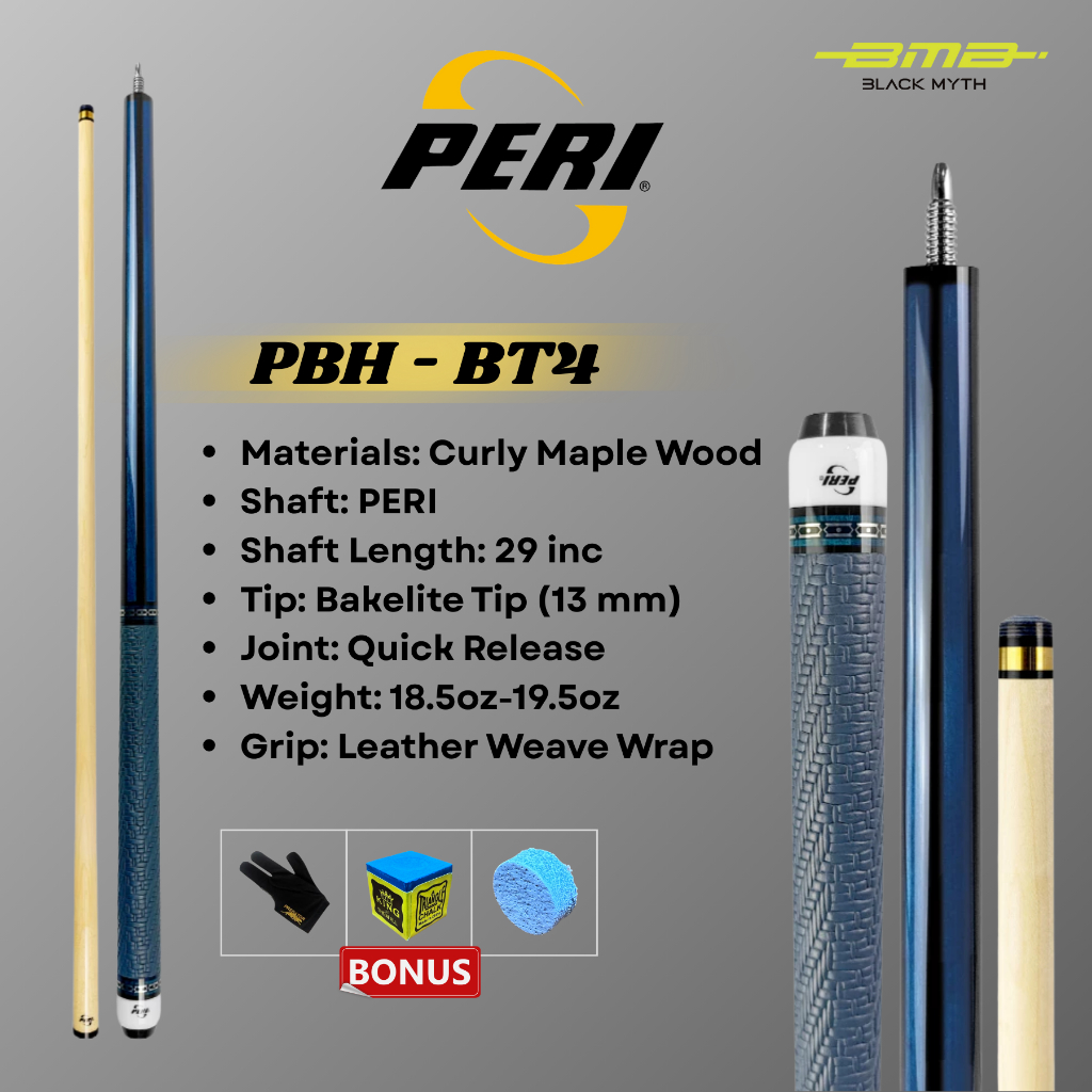 Jual PERI PBH-BT Series PBH-BT3 PBH-BT4 Jump Break Cue Maple Cue