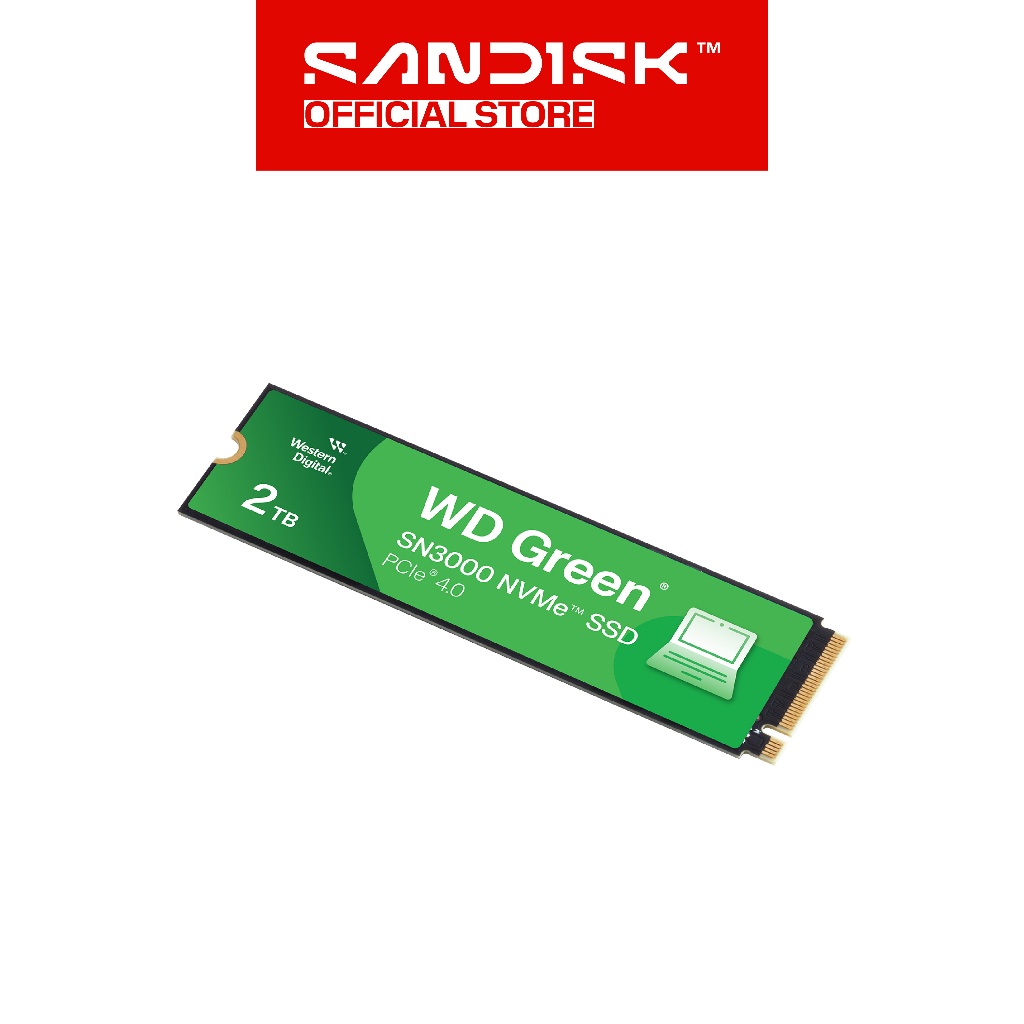 WD Green SSD SN3000 500GB /1TB / 2TB M.2 PCIe Gen4 NVMe 2280 (3)