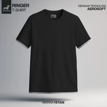 CYFCLO Kaos Polos Ringer Tebal Full Katun Combed 24s Nyaman Dipakai Anti Gerah Reguler Plain