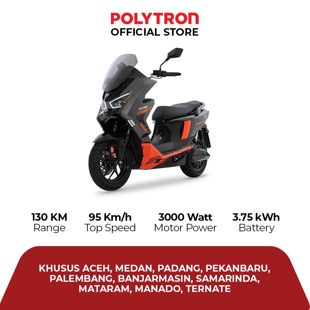 Polytron Fox 350 - Battery as Service - Electric Sepeda Motor Listrik - OTR Aceh, Medan, Palembang, Banjarmasin, Samarinda, Mataram, Manado, Ternate