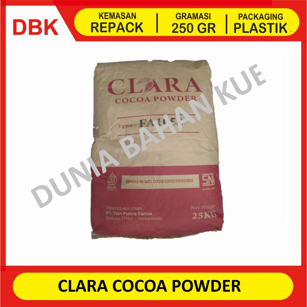 Jual CLARA COCOA POWDER / COKLAT BUBUK - KEMASAN REPACK 250 GR | Shopee ...