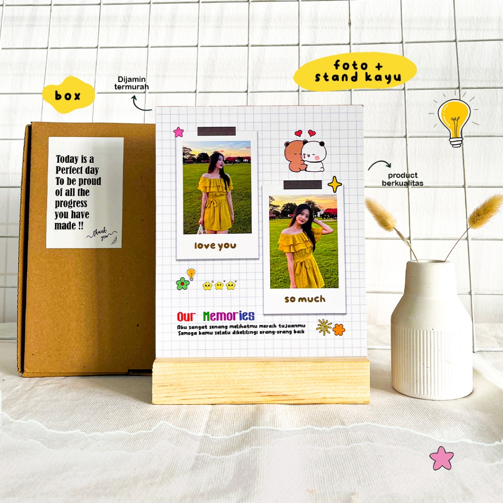 Jual [1HARI JADI] Custom Stand Kayu Foto Kado Custom Ultah Anniversary ...
