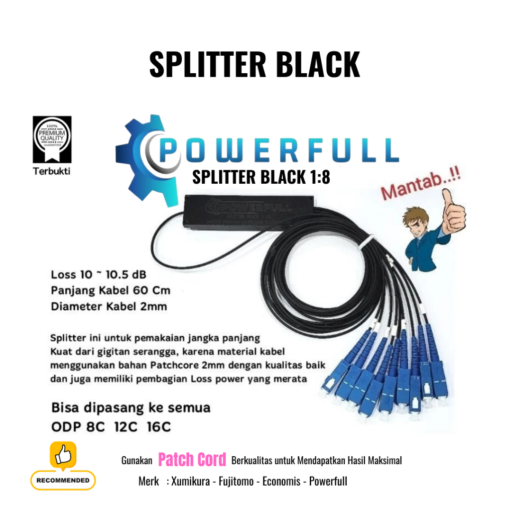 Jual Powerfull Splitter Black Premium Quality - ORIGINAL | Shopee Indonesia