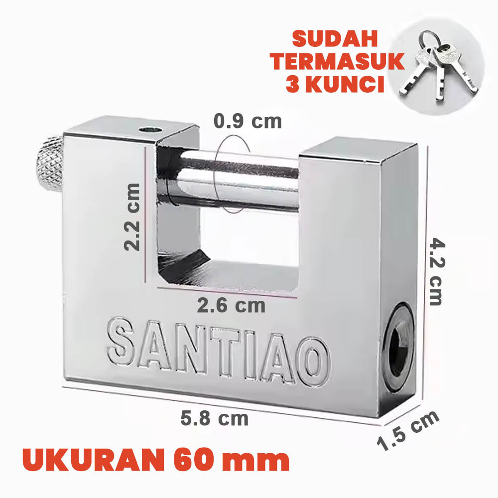 Jual Gembok gudang rumah ruko stainless steel kotak pintu kunci gembok ...