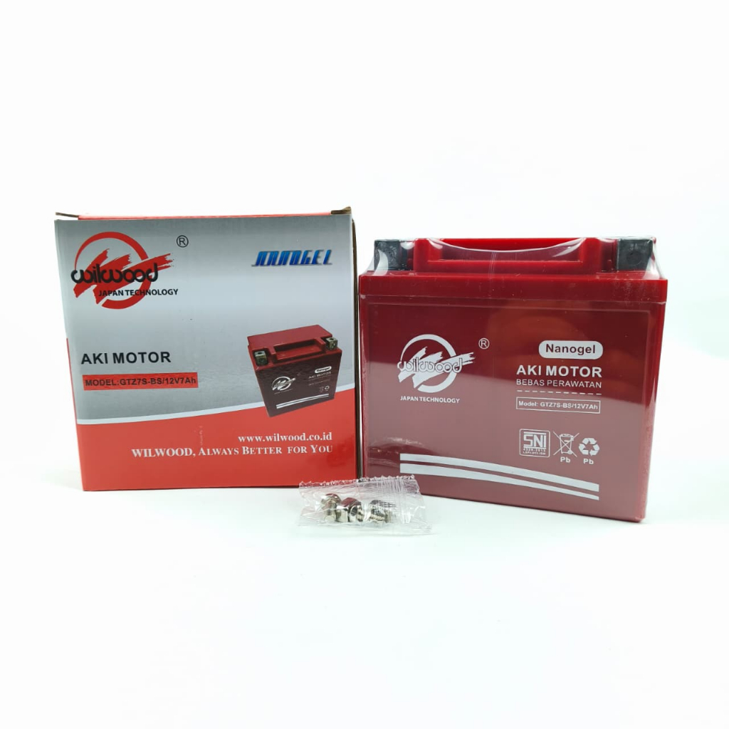 Wilwood Baterai Aki Motor Accu Kering Honda Vario 125 Techno FI Vario 150 Satria FU GTZ7S 7AH GTZ-7S MTZ7V Garansi 6 Bulan Jaminan Original 100%