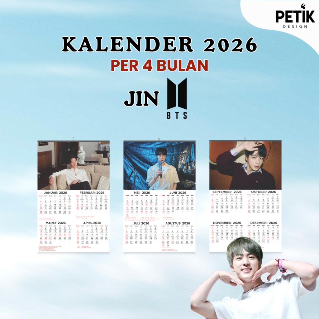 jual-kalender-dinding-kim-seok-jin-jin-bts-2026-3-lembar-klem-shopee