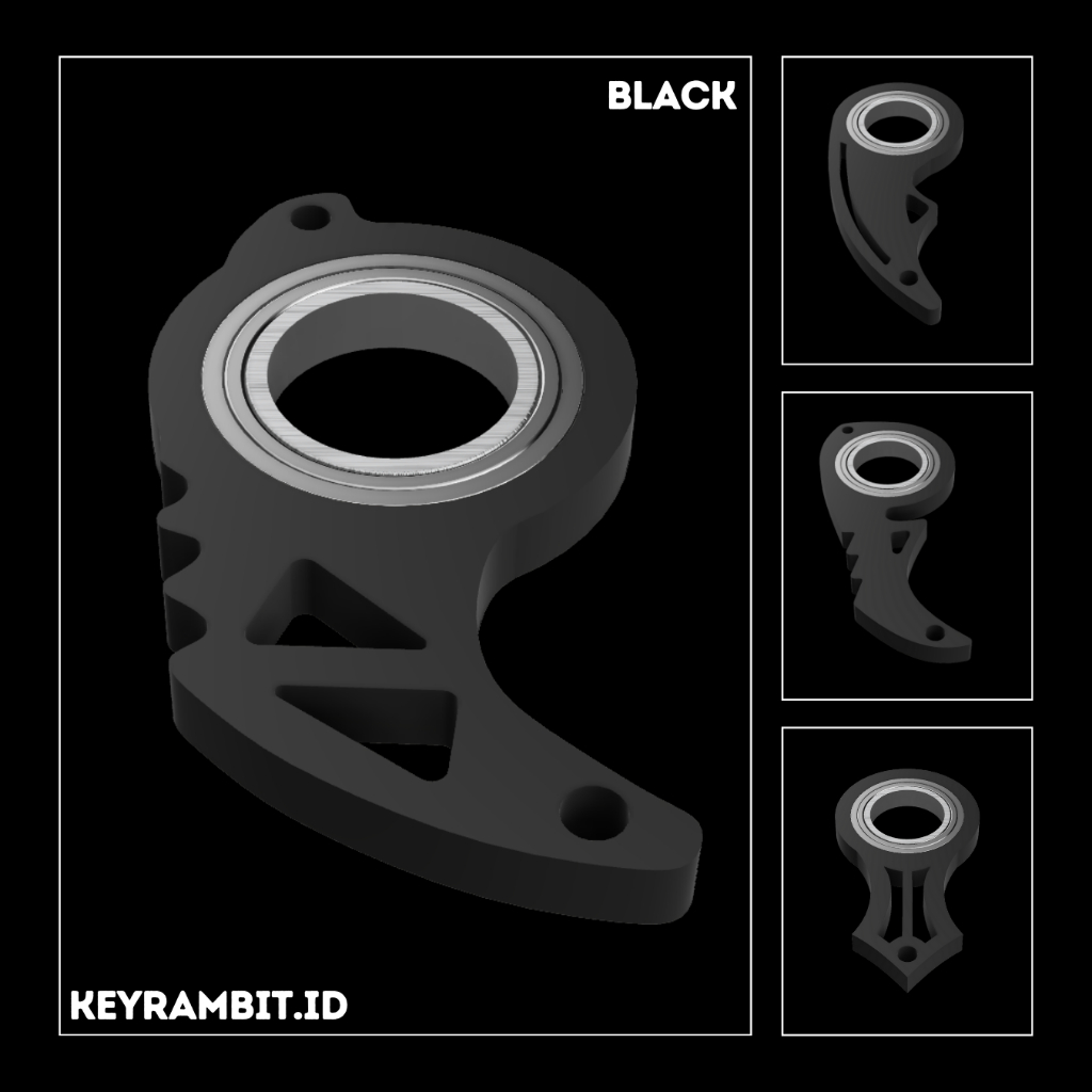 Jual KEYRAMBIT Keychain Spinner BLACK | Shopee Indonesia