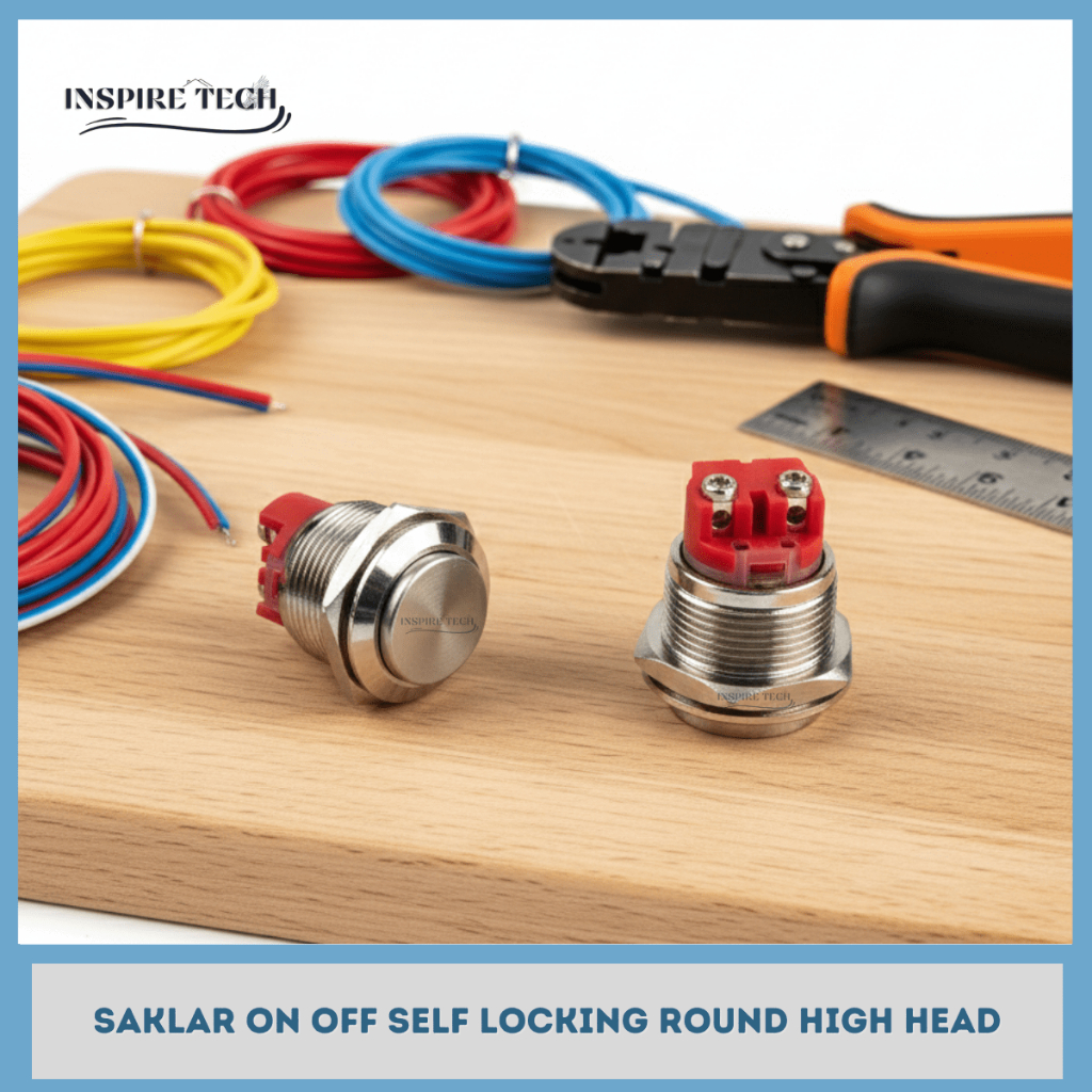 Jual Saklar Push Button Stainless Self Locking High Round Head 12/16/19 ...