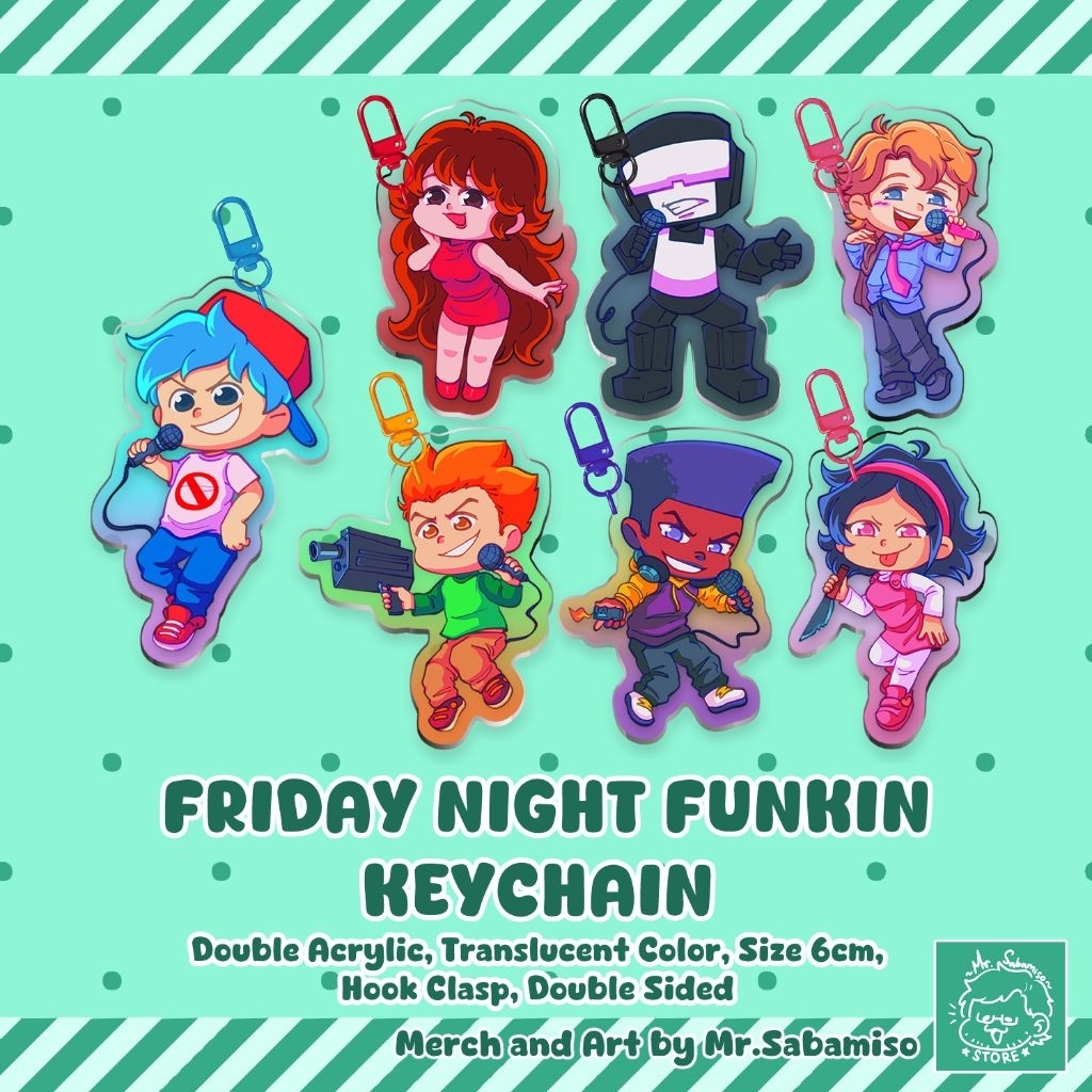Jual FNF Friday Night Funkin Gantungan Kunci Keychain [READY STOCK ...