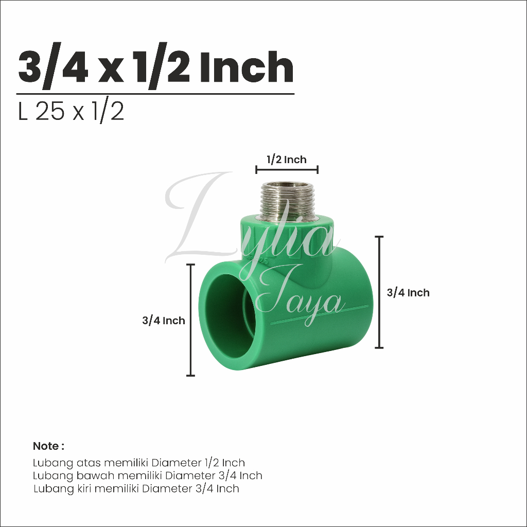Jual Tee Shok Drat Luar PPR Tee Drat Luar Bahan PPR Sambungan Male ...