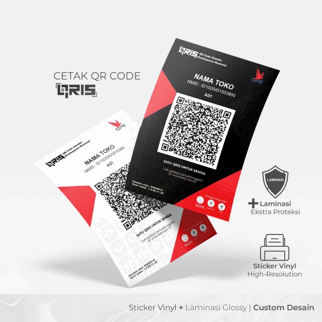 Jual Sticker QRIS QR Code | Sticker Vinyl | Plus Laminasi | Waterproof ...