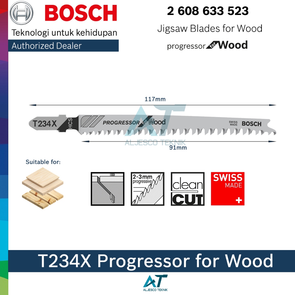 Jual BOSCH MATA JIGSAW T234X UNTUK KAYU LUNAK TRIPLEK PROGRESSOR ...