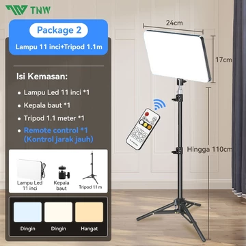 TNW 11 Inch LED Video Light Lampu Foto Studio Lighting Lampu Panel With Tripod Untuk Live Vlog
