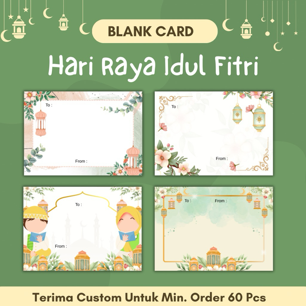 Jual BLANK CARD HARI RAYA IDUL FITRI TERBARU // RAMADHAN//HAPPY EID ...