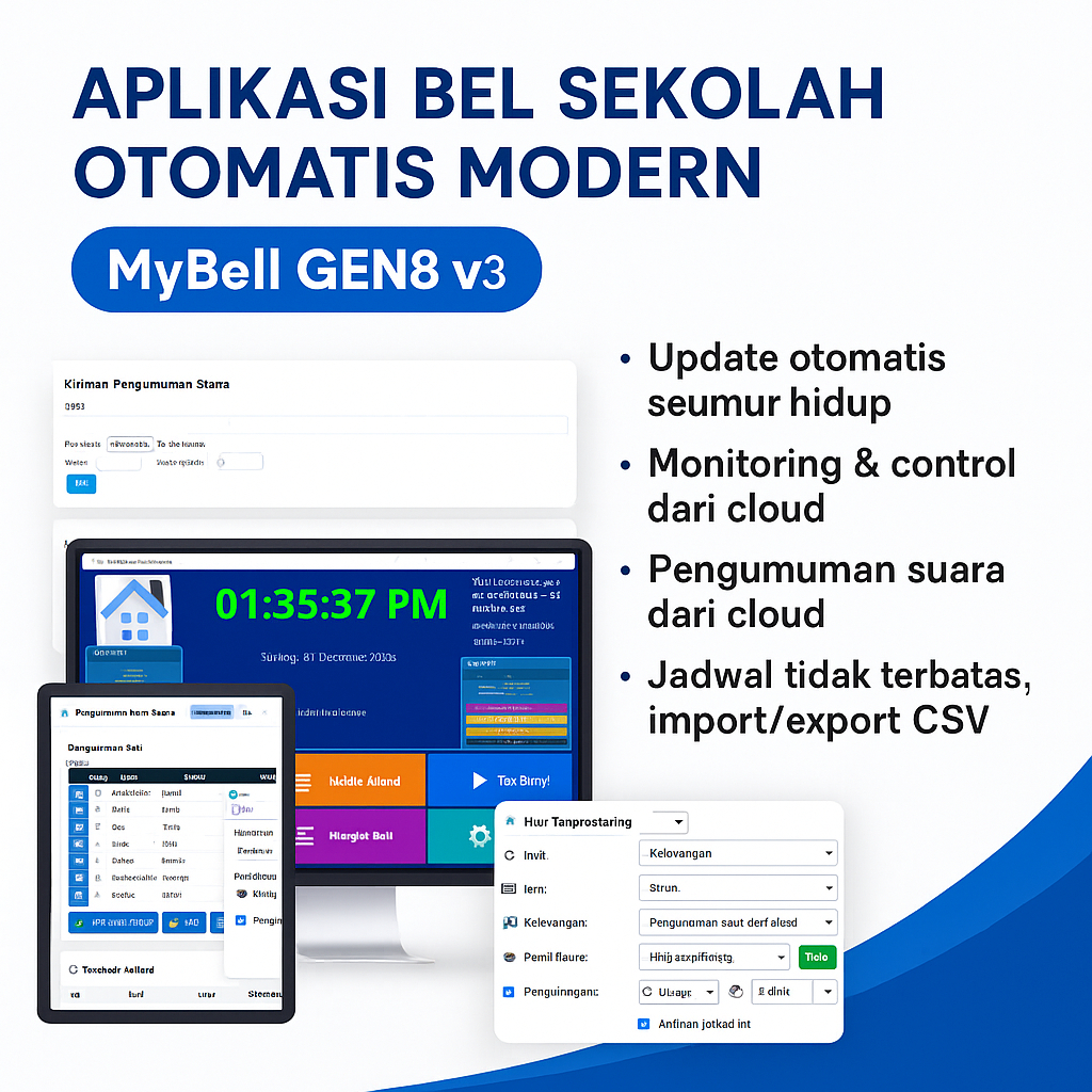 Jual Software Aplikasi Bell Sekolah Otomatis MyBell GEN8 v3 + cloud ...