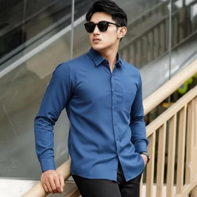 Sallamahgo Kemeja Pria Polos Lengan Panjang Kemeja Polos Casual Slimfit Bahan Katun Big Size