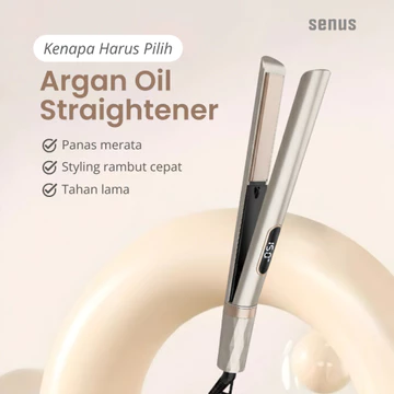 Senus Hair Straightener Catokan Pelurus Rambut Ceramic Plate Dengan Minyak Argan