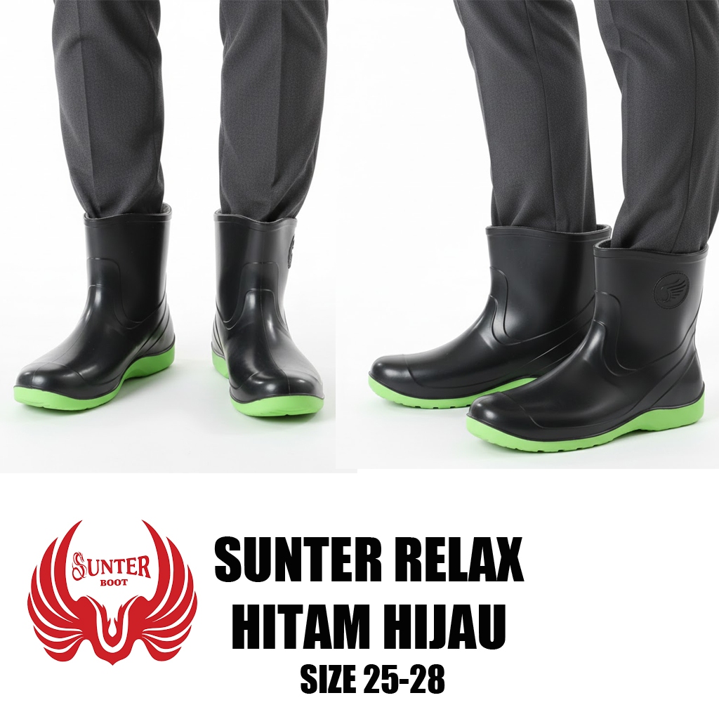 Jual Sepatu Boot Pendek SUNTER RELAX Hijau Hitam Penthel Boots Ankle ...