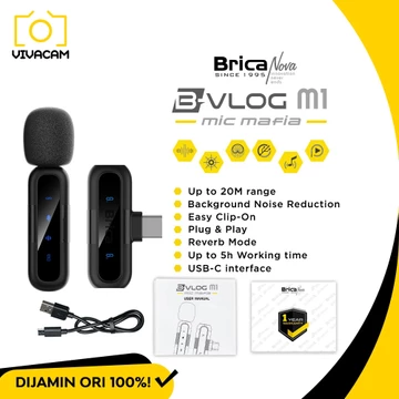 Brica B VLOG M1S M1D M2 M3 M4 M5 Dual Wireless Microphone Clip On Mic Vlog With Charging Case
