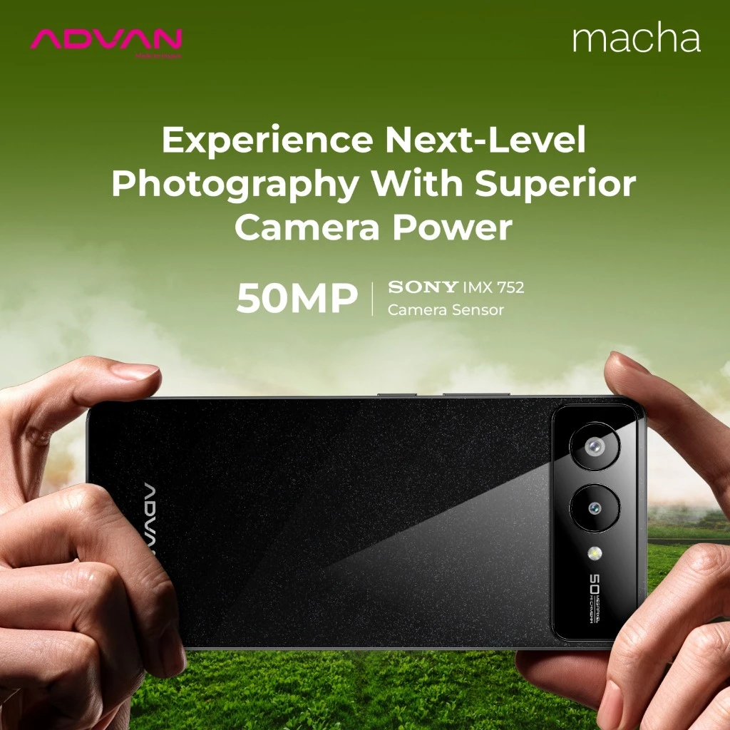 Kamera belakang 50MP Sony IMX752 pada Advan Macha 5G