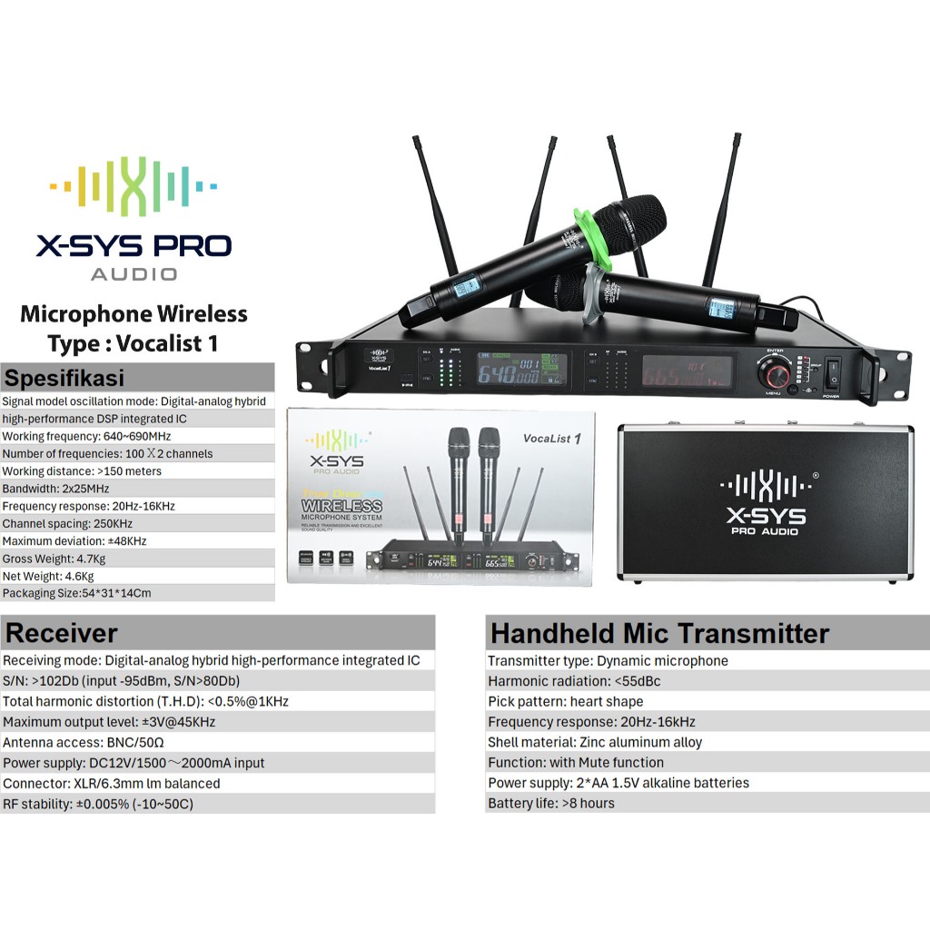 Jual MICROPHONE WIRELESS XSYS TYPE VOCALIST-1 (JARAK 100-150M) | Shopee ...