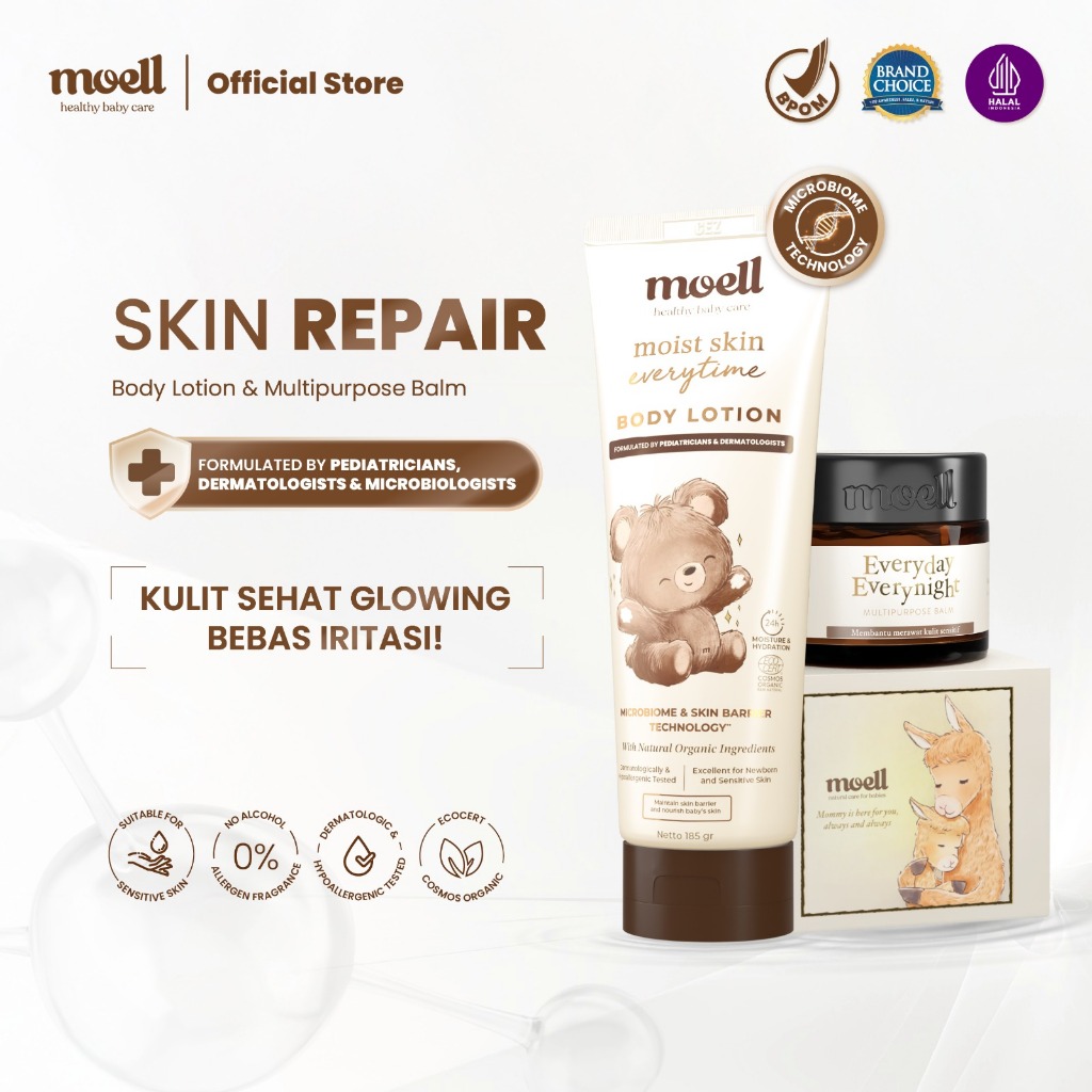 Jual Moell Special Bundling Body Lotion 185gr & Multipurpose Balm 30gr ...