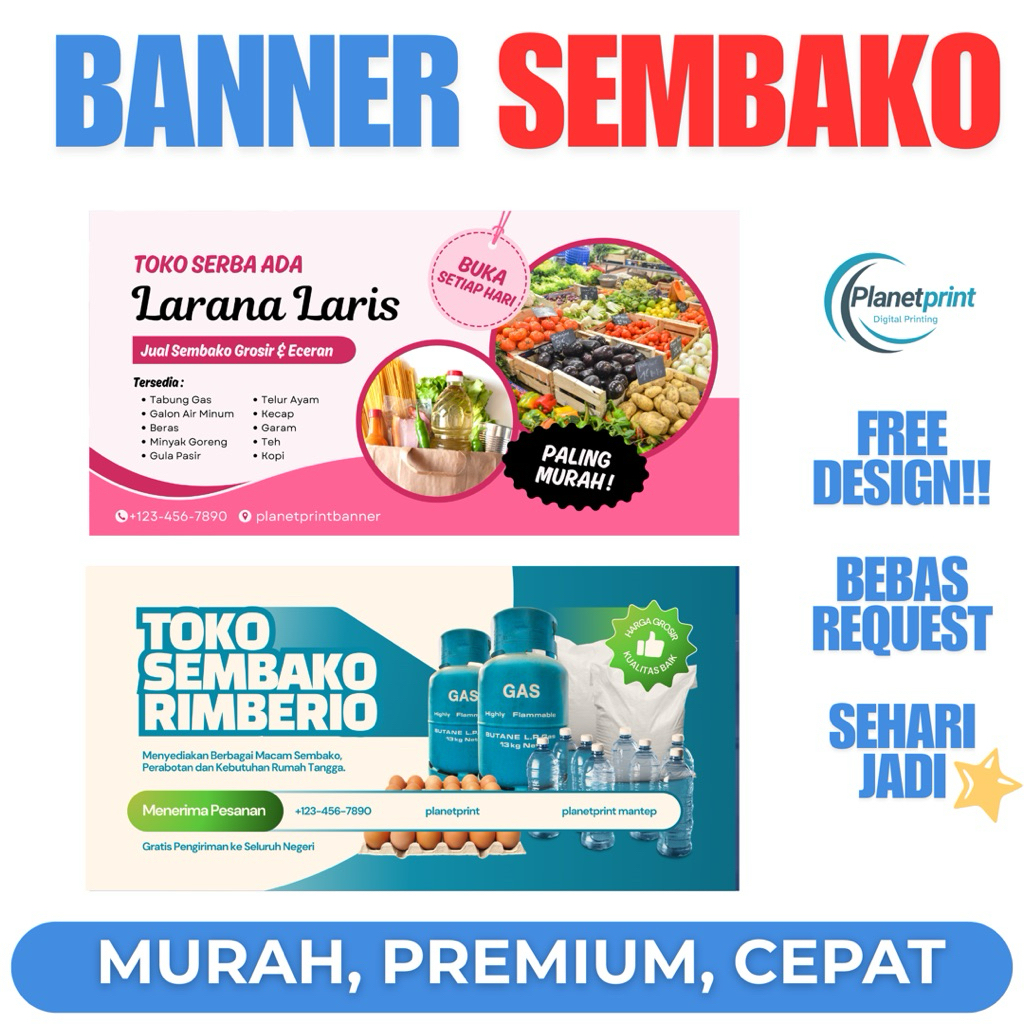 Jual Cetak Spanduk Banner Toko Sembako || Warung Sembako || Sembako ...