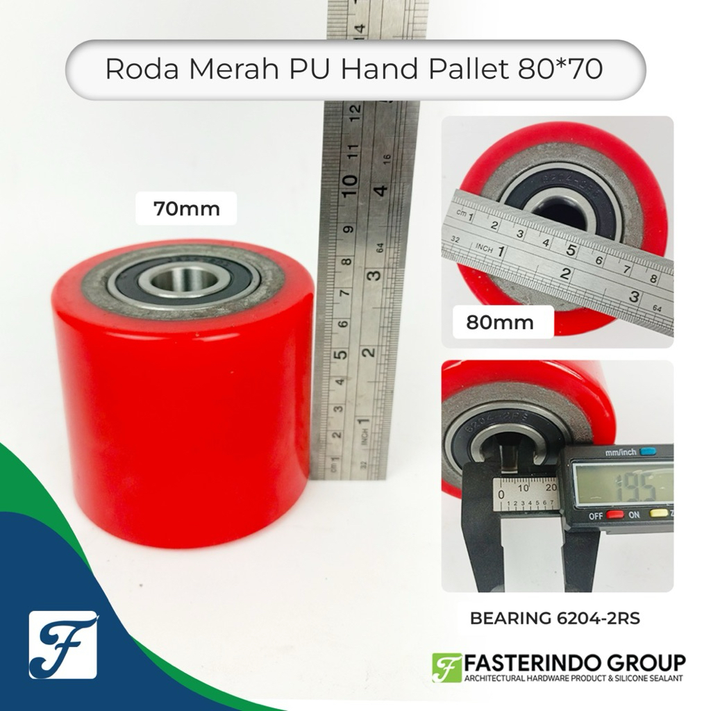 Jual Roda PU Merah Hand Pallet 80x70 / HandPallet / Handlift / Forklift ...