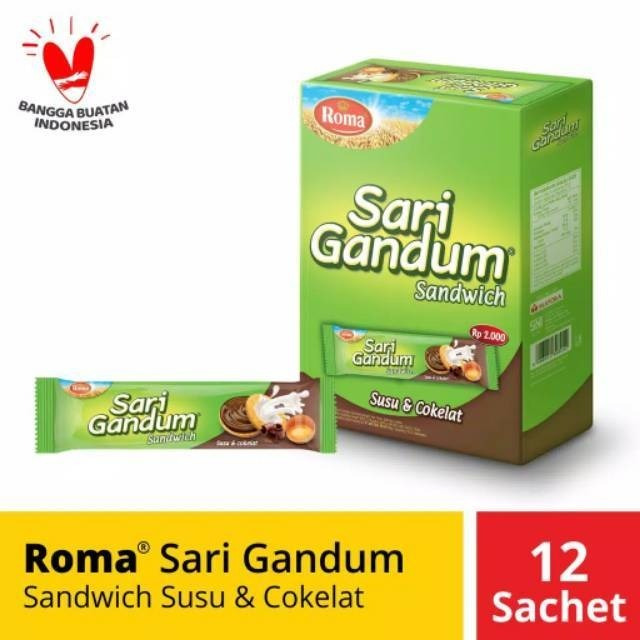 Jual Roma Sari Gandum Cokelat Box Isi 12 Sachet 36g | Shopee Indonesia