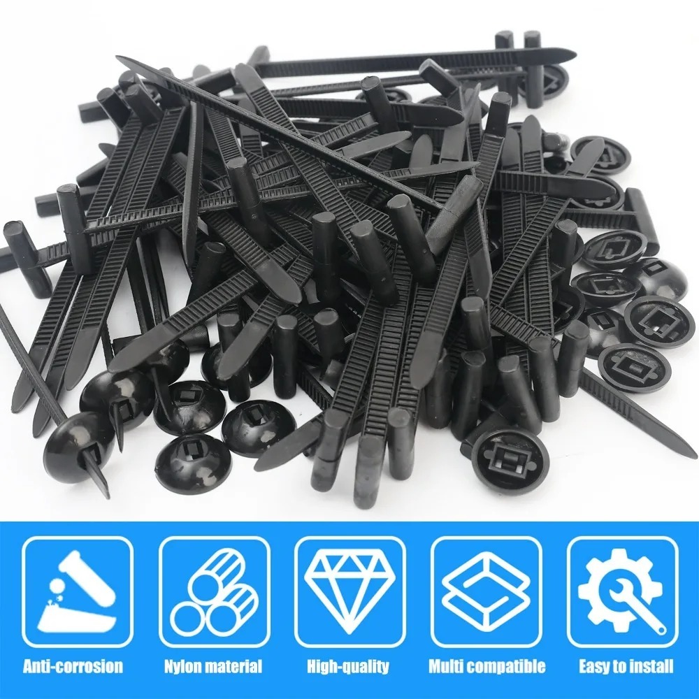 Jual 10pcs Kabel ties Klip Tali pengikat Rivet Nilon Multifungsi Kepala ...