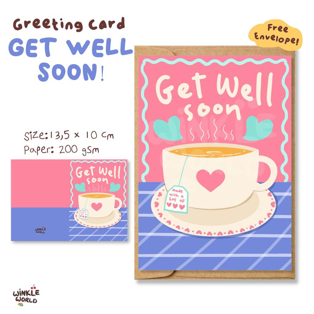 Jual Get Well Soon Card / Kartu Ucapan / Greeting Card Series Winkle ...