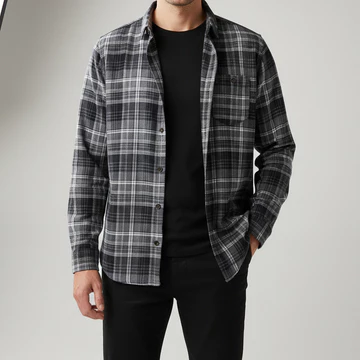 Kemeja Flanel Pria Lengan Panjang Pakaian Pria Lengan Panjang Motif Kotak Exclusive