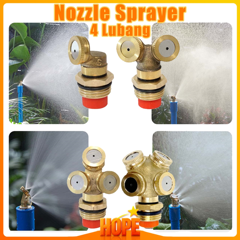 Jual Nozzle Sprayer Kuningan 4 Lubang / Head Sprayer 4 Way Mata ...