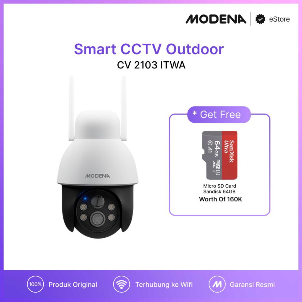 Jual MODENA Seamless Smart CCTV Outdoor Solar Panel - CV 2103 ITWA ...
