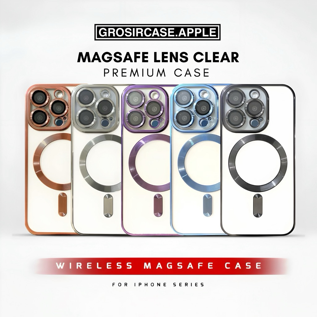 Jual Clear Magsafe Electroplating LensGuard Case For iPhone 11 12 13 14 ...