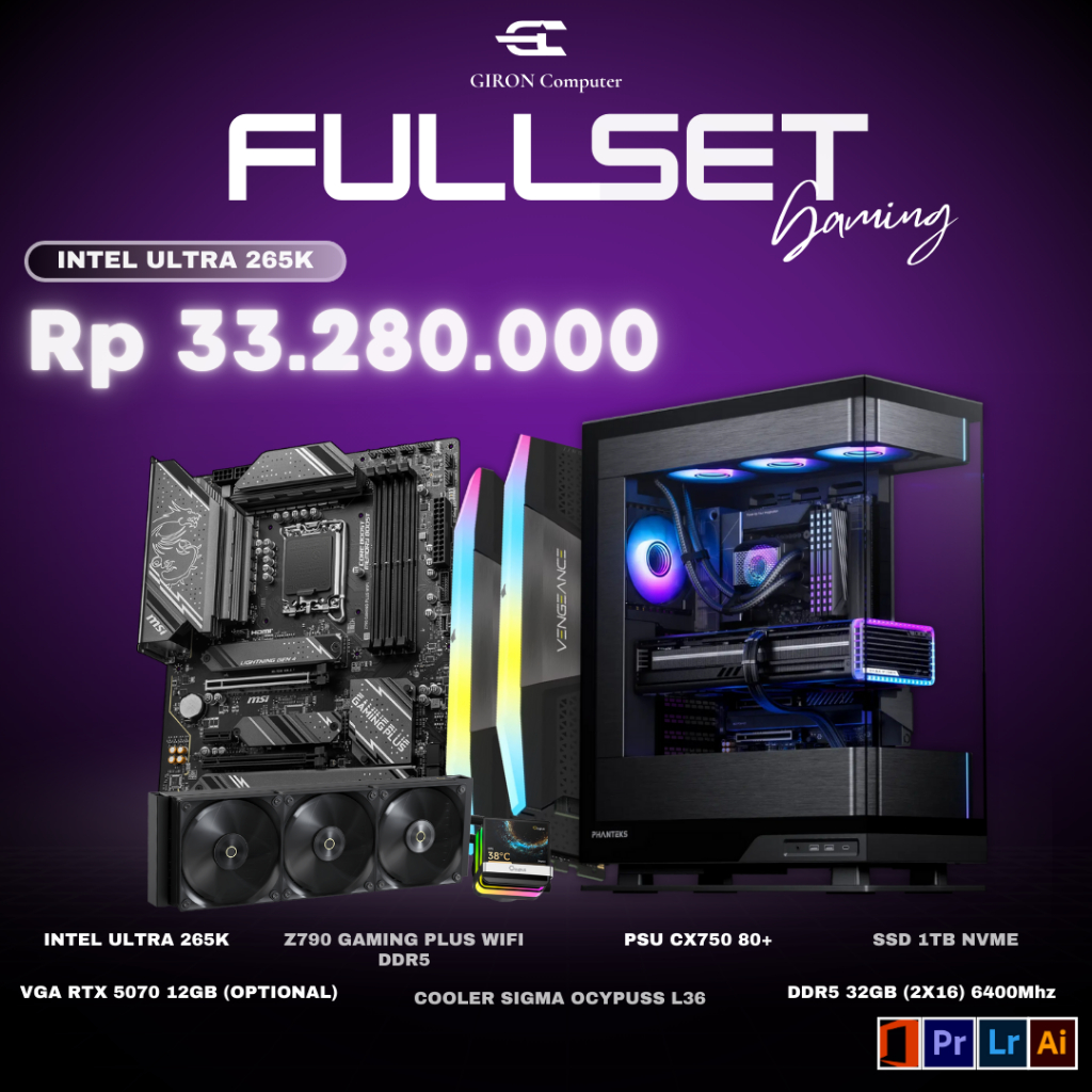 Jual PC Rakitan INTEL Core Ultra 7 265k - GAMING & EDITING | Shopee ...