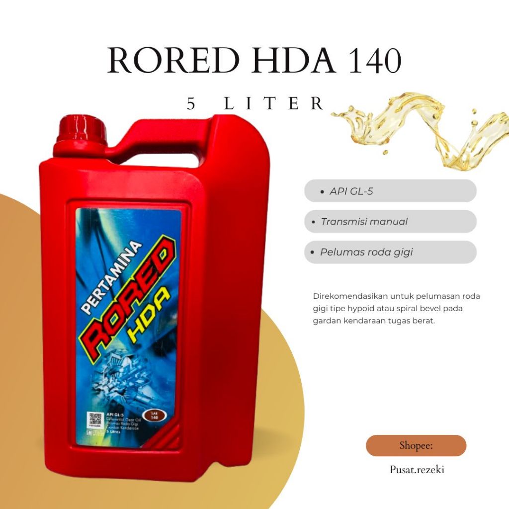 Jual OLI RORED HDA 140SAE (5 LITER) TRANSMISI DAN GARDAN MANUAL ...