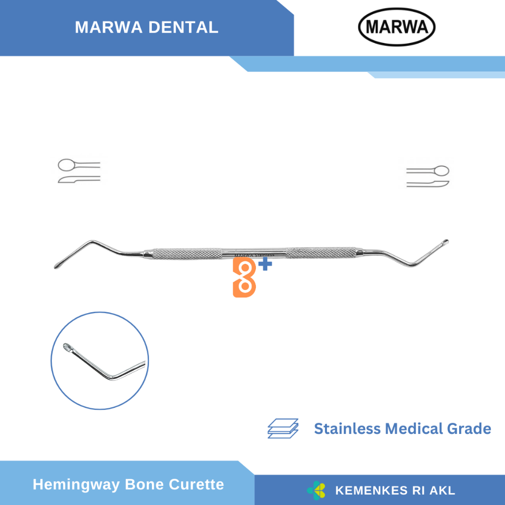 Jual Dental Hemingway Bone Curette Double Angled - Oval / Oval | Shopee ...